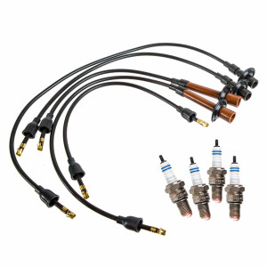 Type2 Bay and T25 Ignition Lead Set with 4  Sparkplugs...