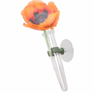 Suction-Mounted Bud Vase for Flowers or Pen
