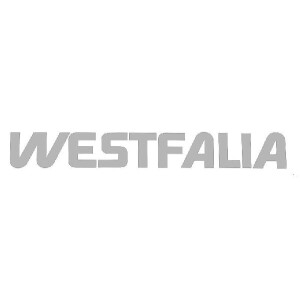 Schriftzug Westfalia Aufkleber in silber, klein