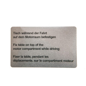 Type2 bay Westfalia Security-Sticker &quot;Fix table...