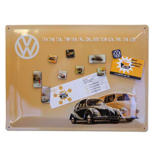 Blechschild "Der Volkswagen" mit 9 Magneten...