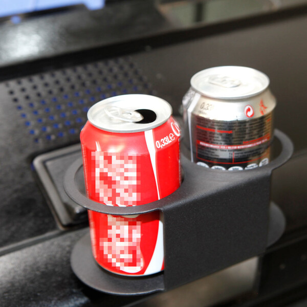 VW Bus T3 Getränkehalter klappbar für Dosen grau mit Piktogramm