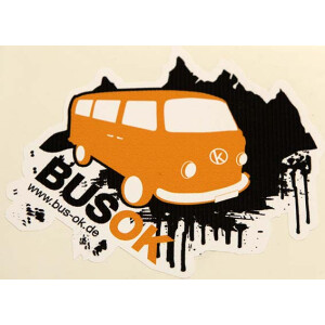 Sticker Type2 bay "BUS-ok" with mountains in...