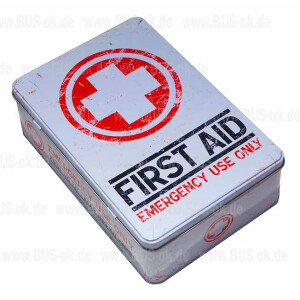 Blechdose First Aid Vintage mit Klappdeckel