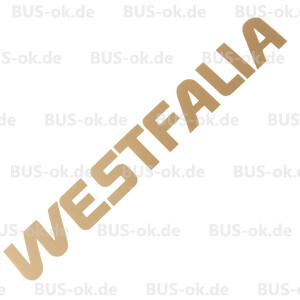 T2, T3 und T4 Schriftzug Westfalia Aufkleber in gold, klein