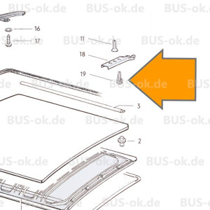 Type2 bay screw for rear sliding roof guide OEM partnr....