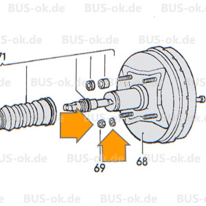 Type2 bay fixing kit for brake servo OEM partnr. N0110088...