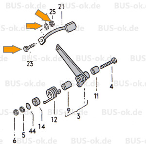 Type2 split bay screw set for clutchpedal or brakepedal...