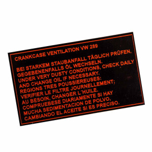 Type2 Bay Sticker for Crankcase Ventilation