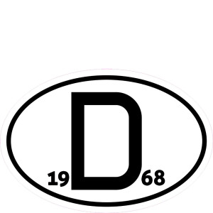 Aufkleber D-Schild für Oldtimer mit Jahreszahl  1964