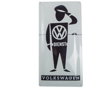 Blechschild VW Dienstmann mit Volkswagen-Schriftzug...