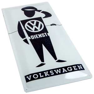 Blechschild VW Dienstmann mit Volkswagen-Schriftzug...