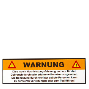 Sticker &quot;Warnung Hochleistungsfahrzeug&quot;...