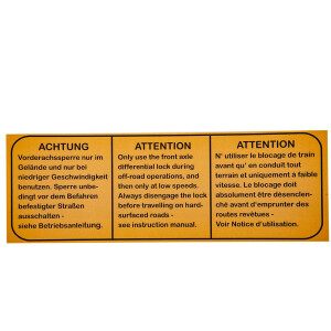 T25 Syncro Differential Lock Warning Decal Sticker -...