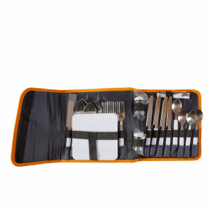4-Person Stainless Steel  Cutlery Set in Wallet, 21 parts...