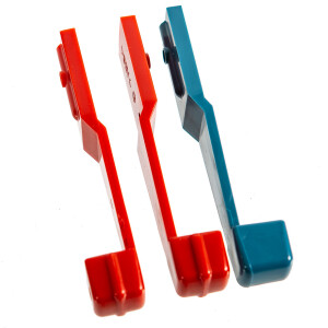 Type2 Bay Window Set Heater lever red and blue,  BUS-ok...