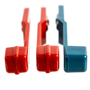 Type2 Bay Window Set Heater lever red and blue,  BUS-ok...