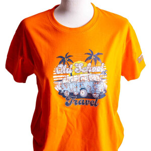 T-Shirt Old School Travel in Orange