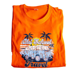 T-Shirt Old School Travel in Orange