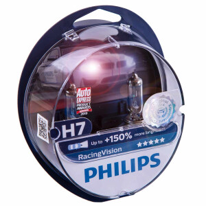 H7 Paar Halogenlampen Philips RacingVision +150% mehr...