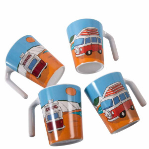 Melamine 4 pieces Mugs in campervan-design