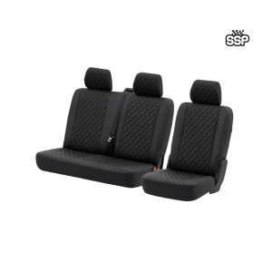 T5 Rear Seat Covers for 2+1 Configuration, Black Diamond...