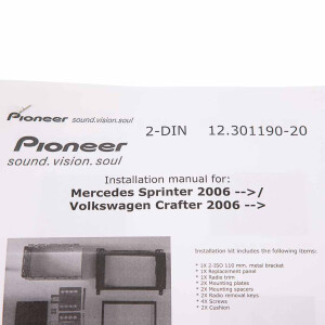 VW Crafter 2DIN installation set Pioneer original part...