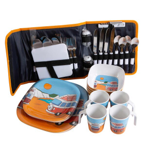 Bus driver special: camping tableware set with funny...
